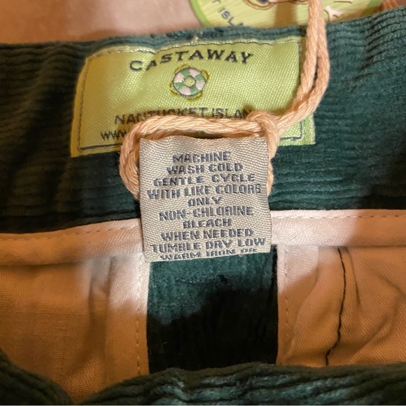 NWT Castaway Santa Stuck Chimney Embroidered Corduroy Green Hunter Christmas New - Picture 8 of 10